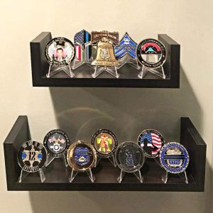 10st Clear Acrylic Coin Display Stand Holders Small Easel Rack Card Commemorative Challenge Coin Capsule Holder Support