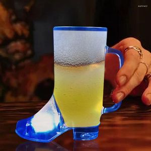 Wine Glasses 16 Oz Shoe Shape LED Luminous Cups Food Grade PP Beer Coffee Mug Beverages Tea Water Cup For Festival Party Bar Supplies