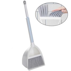 1 set White Creative Handle Broom and Dustpan Set Sweeping Toys for Office Home Kitchen Lobby Floor Use 240329