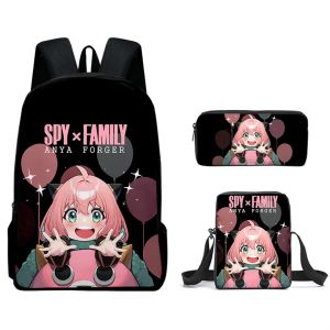 Borse 3pcs/set spy x famiglia anya forger zaino ghiliam fumettoni anime cartone animato kawaii boys school box kids oxford impermeabile zaino