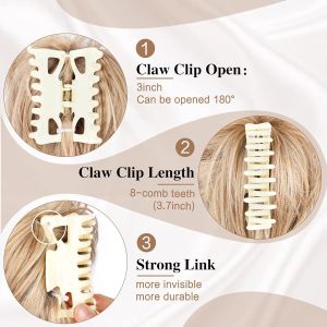 Synthetic Claw Clip In Ponytail Hair Extensions Diy Hairpiece Hair Bun Fake Blonde False Pigtail Tousled Updo Hair for Women