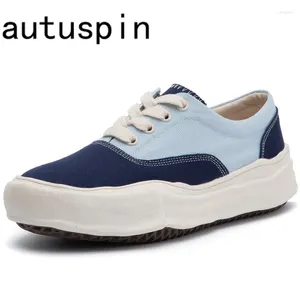 Casual Shoes AUTUSPIN 3cm Flats Platform Women's Canvas Skateboard Fashion Korean Style Mixed Colors Ladies Sneakers Outdoor