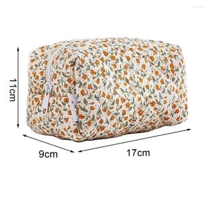 Storage Bags Makeup Pouch Floral Printed Cosmetic Bag Organizer For Travel Skincare Stylish Zipper Toiletry Trendy