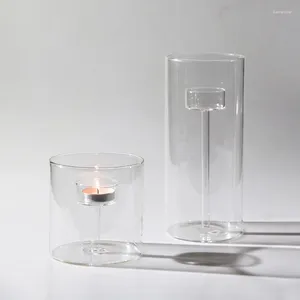 Ljushållare Set med 3 glashållare för bröllopscentrum Moderna Tealight Home Decor Dekorativa ljusstakar