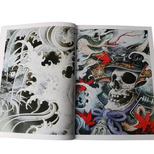 Tattoo Book Ghost Skull Lion God Dragon Pattern Template Po Album Manuscript Embroidery Drawing Stencil For Body Art 240318