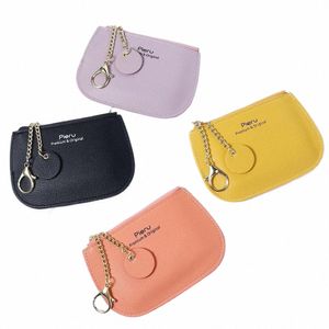 fi Ragazze Zipper Portafoglio PU Borse porta carte di credito in pelle Donna C Clip Borsa corta Portafoglio piccolo Porta carte d'identità Porta carte B96D #