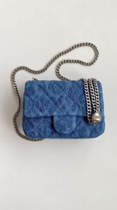 Designer Bag Tote Brand Luxury Camellia Dark Pattern Embroidery Ancient Silver Chain Adjustable Denim Love Size 20 14 8cm