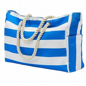 Borse da spiaggia per le donne Borsa da spiaggia impermeabile grande con borse a tracolla con cerniera Borsa da piscina impermeabile resistente alla sabbia Borsa grande