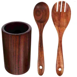 Вилки, кухонная деревянная посуда, деревянные кухонные ложки, палочки для еды, держатель для набора столовых приборов