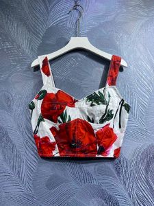 Sommer Frühling Neue Mode Blume Sexy Kurze Gewagte Frauen Extreme Mini Crop Top Weste