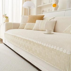 Coprisedia Cuscino per divano in stile crema Asciugamano in tessuto di copertura universale per le stagioni autunnali e invernali