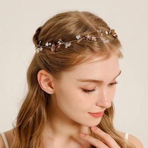Hair Clips Crystal Flower Pearl Headband Bridal Hairpins Women Hairbands Headpiece Tiara Vine Accessories Wedding Jewelry