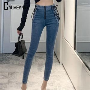 Women's Jeans 2024 Spring Autumn Ripped High Waist Trousers Elastic Denim Pants Women Fashion Stretch Pencil