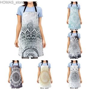 Aprons Mandala Aesthetic Women kitchen apron original Children Waterproof girl custom man waiter work apron oil proof vintage Persia Y240401GKLN