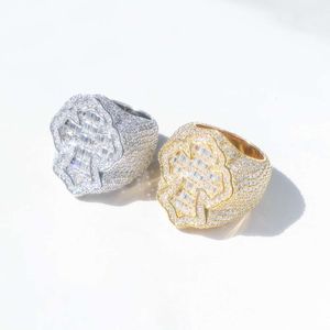 Män Sterling Sier Pass Diamond Tester Iced Out Rock Baguette Gold Plated Moissanite Hip Hop Ring