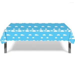 Toalha de mesa descartável toalha de mesa com padrão de nuvem capa decorativa para festa de aniversário