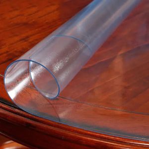 Przezroczysty okrągłe plastikowe plastikowe pokrycie stolika PVC wodoodporna miękka szklana talerz