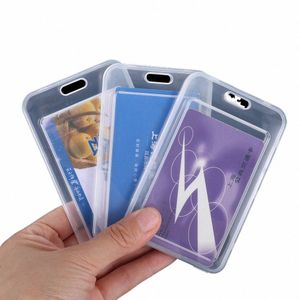 10pcs impermeável transparente cartão capa de plástico rígido titular do cartão de ônibus Caso Busin cartões de crédito banco cartão de identificação manga proteger I4pu #