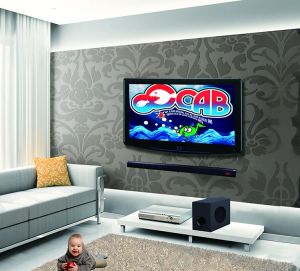 80W TV SoundBar 2.1 Bluetooth -högtalare 5.0 Hemmabiosystem 3D Surround Sound Bar Fjärrkontroll med subwoofer för TV