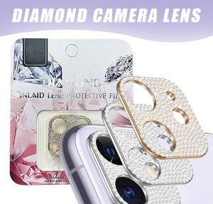 För iPhone 13 12 11 Pro Max Camera Lens Protector Tempered Glass Full Curved Diamond Metal Glitter Camera Cover Bling Withwithout6860556