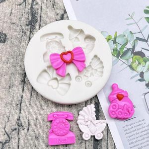 Formy do pieczenia Bowknot Powóz dziecięcy Butelka Butelka Silikonowa Burek Cupcake Fondant Cake Dekorowanie Narzędzia do dekoracji