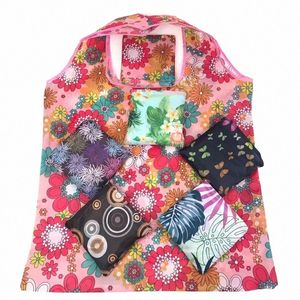 fi Floral Eco Reusable Shop Bags Foldable Shop Bag Tote Travel Portable Shoulder Grocery Bags Storage Hand Bag w9P3#