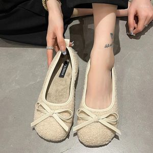 Sıradan Ayakkabı Sonbahar ve Kış Mary Jane Peluş Kadınlar 2024 Kore Versiyon Moda Dış Giyim Slip-On Zapatos
