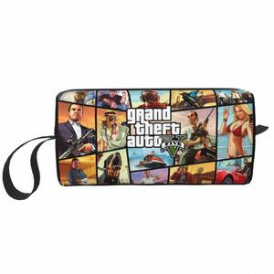 rese collage toalettartikar portabla gta äventyrsspel makeup kosmetisk arrangör kvinnor skönhet lagring väskor dopp kit case box o9rx#