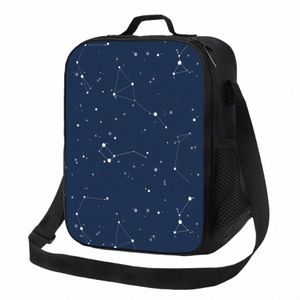 Navy Night Sky Isolated Lunch Tote Bag For Women Space Galaxy CEAUBLABLE THERMAL COOLER Food Bento Box Work School Travel J33G#