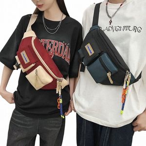 Techwear lona estilingue saco gótico crossbody sacos para mulheres bolsa bolsas e bolsas casual casal saco nyl cintura saco g1W9 #