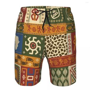 Men's Shorts Summer Swimwear African Elements Beachwear Swim Trunks Men Swimsuit