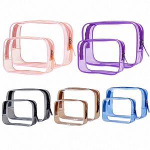 Mulheres portátil de viagem W saco feminino transparente impermeável maquiagem bolsa de armazenamento grande capacidade organizador de cosméticos caso de beleza C2mv #