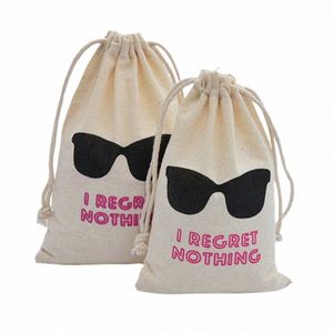 20pcs/lot 11x16cm 13x18cm Hangover Kit Bag Glasses Cross Cott Linen Bags Drawstring Pouches For Birthday Wedding Party B0ba#