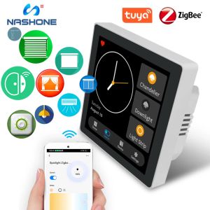 Tuya Smart Home Múltiplo Painel de Controle ZigBee LCD Touch Screen 3 Gangue Smart Switch ZigBee Gateway Alexia para Comando de Voz Home