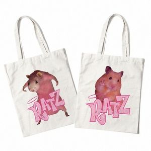 Сумка-тоут Kawaii Ratz многоразовая продуктовая парусиновая сумка для магазина Harajuku сумка-шопер женская сумка на плечо эко большая милая сумка 02B1 #