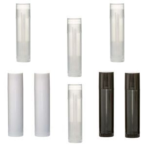 Arrangör Lip Balm Tubes Empty 50st Lipstick Burs Tubes Cosmetic Container Refillable Travel Makeup Gloss Stick Diy Hemmagda verktyg 5 ml