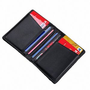 yuecimie Men Minimalist Slim Card Holder Genuine Leather Card Wallet Slim Line Thin Mini Small Rfid Passport Id Card Holder Male G9ww#