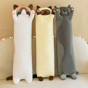Nuovo cuscino di peluche carino Cat Island a strisce lunghe Celebrità di Internet di vendita calda Stesso regalo all'ingrosso da compagnia per bambini