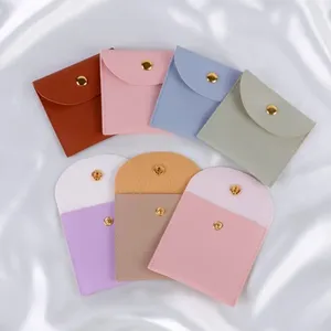 Jewelry Pouches Korean Mini Bracelet Necklace Packing PU Leather Wallet Short Coin Purse Small Simple Money Bag Card Holder