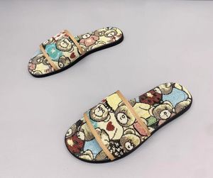 Men Fashion Designer Embroidery Novelty Outdoor Recreation Little Bear Sport Slippers Home Footwear Non slip Casual Flat