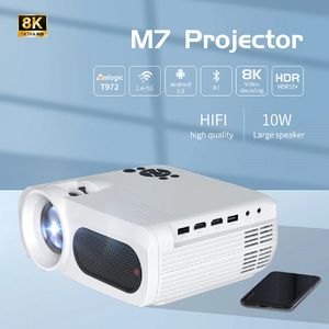 M7 프로젝터 미니어처 휴대용 안드로이드 프로젝터 홈 프로젝터 8K Ultra HD 홈 시어터