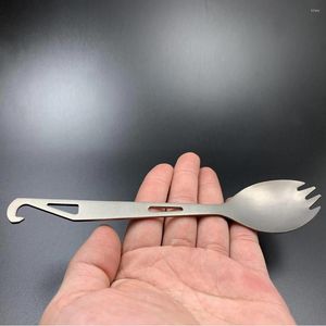 Spoons Multifunctional Spoon Outdoor Camping Picnic Titanium Tableware Alloy Fork Ultralight Pure Spork