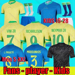 2024ブラジルサッカージャージL.Paqueta Neymar Vini Jr。 23 P.Coutinho Richarlisonフットボールシャツ