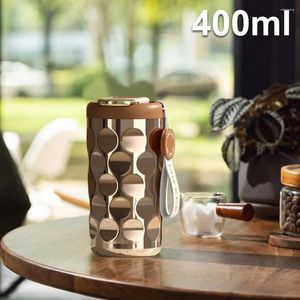 Vattenflaskor 410 ml Isolerad kaffemugg termisk kopp läcktät enkel vakuum sist för 6-12 timmar temperatur display tesaft