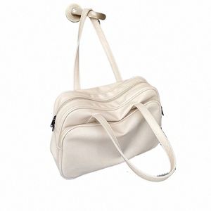 women Japanese Casual Shoulder Underarm Bag Trendy Large Capacity Totes Female Design Texture Soft PU Travel Handbag Bags Q6uh#
