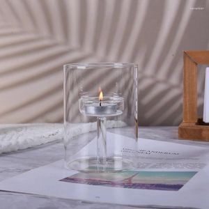 Ljusstakarpaket med 3 glashållare för bordets mittstycken Modern Tealight Party Decorekorativa ljusstakar
