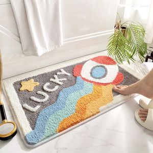 Bath Mats Cartoon Space Series Mat Super Soft Absorbent Fiber Foot Thick Flocked Quick-drying Non-slip Bathroom Rug