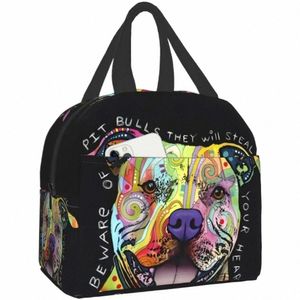 новый Pit Bulls многоразовый изолированный мешок для обеда Cooler Tote Box Ctainer для женщин Офисная работа Школа Пикник Пляжные тренировки Путешествия 73Vk #