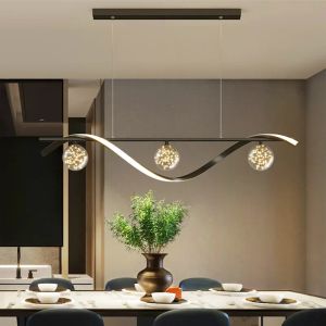 Modern minimalistisk LED -pendellampor Dimning för soffbord Matsal Kök Island Tak Chandelier Home Lighting Fixture