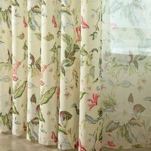 American Style CurtainFresh Pastoral Semi Shading Curtain for Living Room Sovrum Study Bay Window Screen Cardin Custom 240322